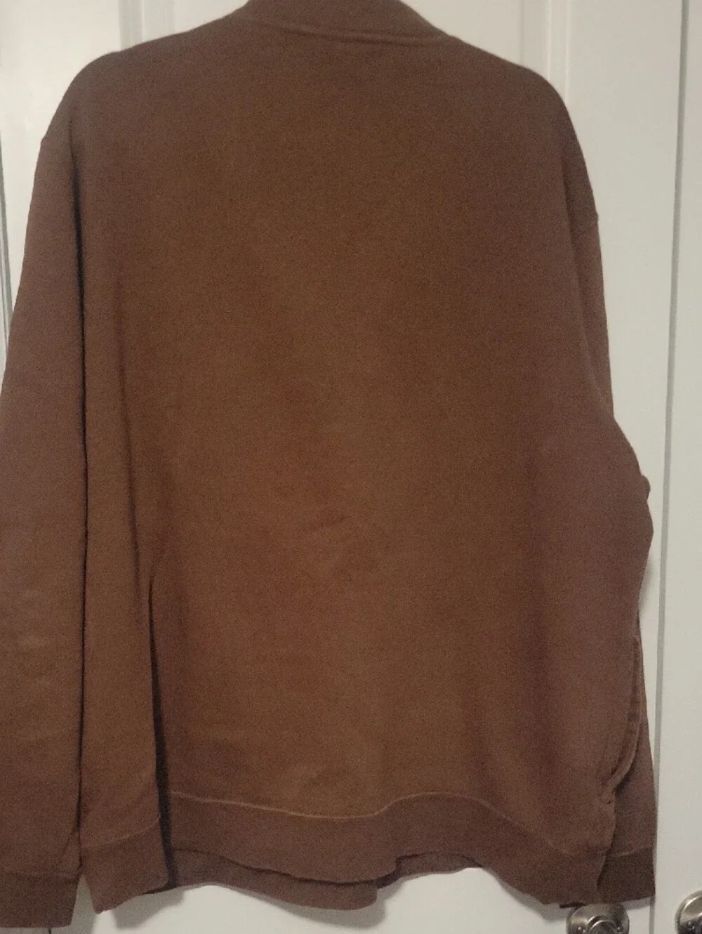 Nike Men’s Brown Half-Zip Fleece Pullover with White Swoosh